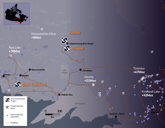 Project location map in Northwestern Ontario